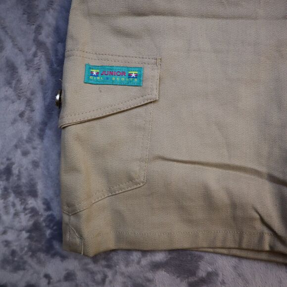 Girl Scouts Jr Shorts Plus Medium Khaki Beige Uniform Athletic Casual Girls NWT - Picture 6 of 12